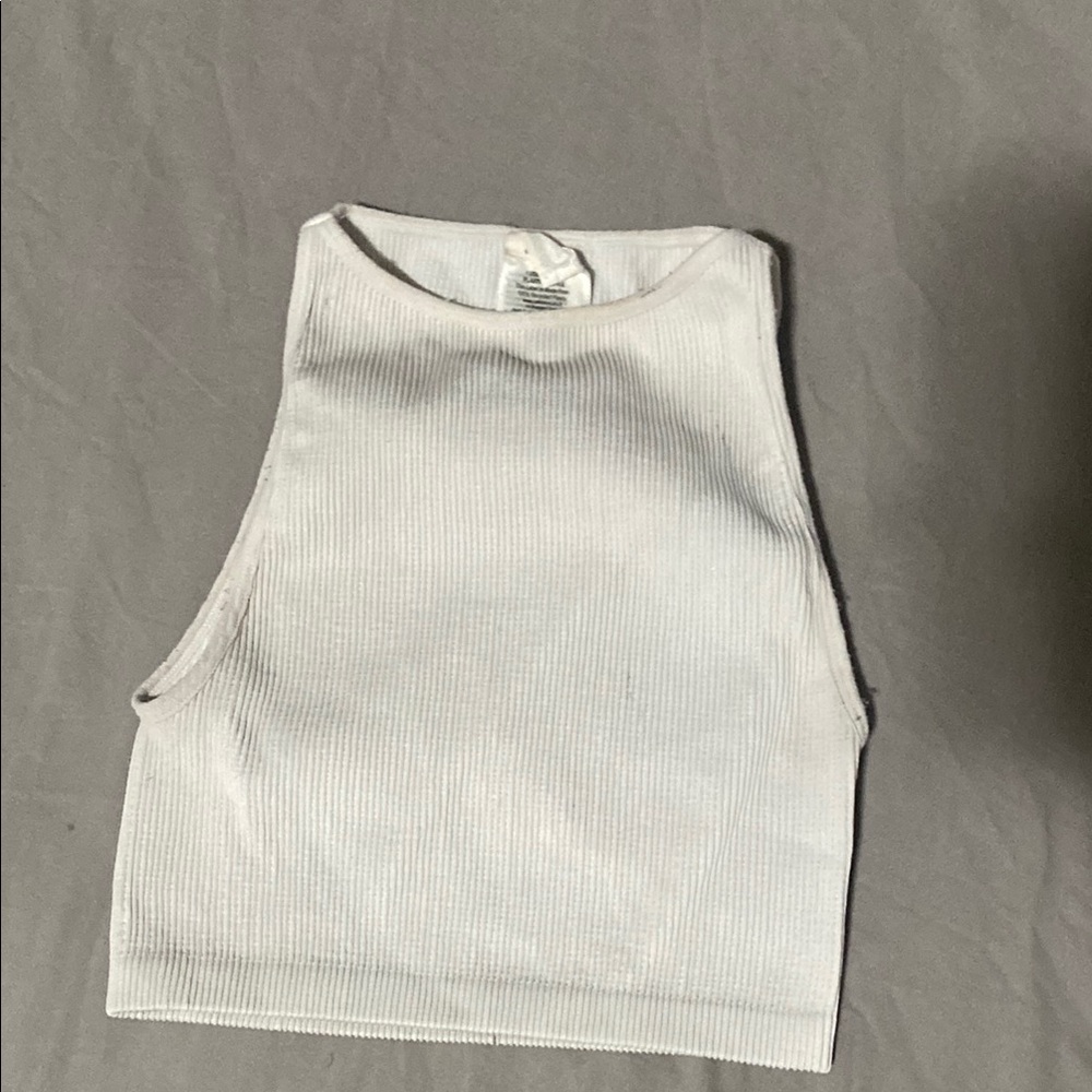 Cotton On Ribbed White Crop Top